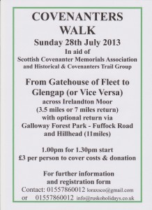 Poster for Covenanters Walk 2013